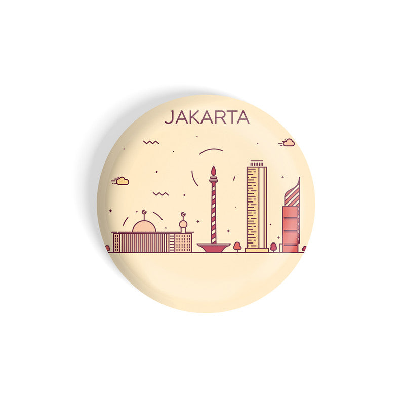 dhcrafts Round Fridge Magnet Brown Color Jakarta Glossy Finish Design Pack of 1 (58 mm)